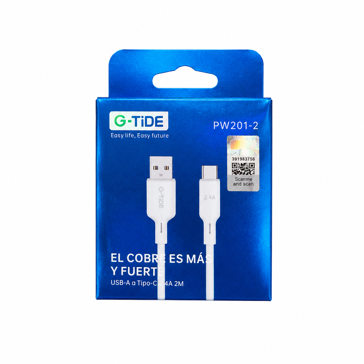 Cable De Carga Tipo C 2 Metros G-TiDE PW201-2