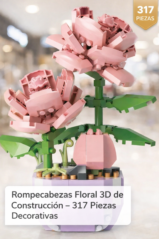 Rompecabezas Floral 3D de Construcción – 317 Piezas Decorativas