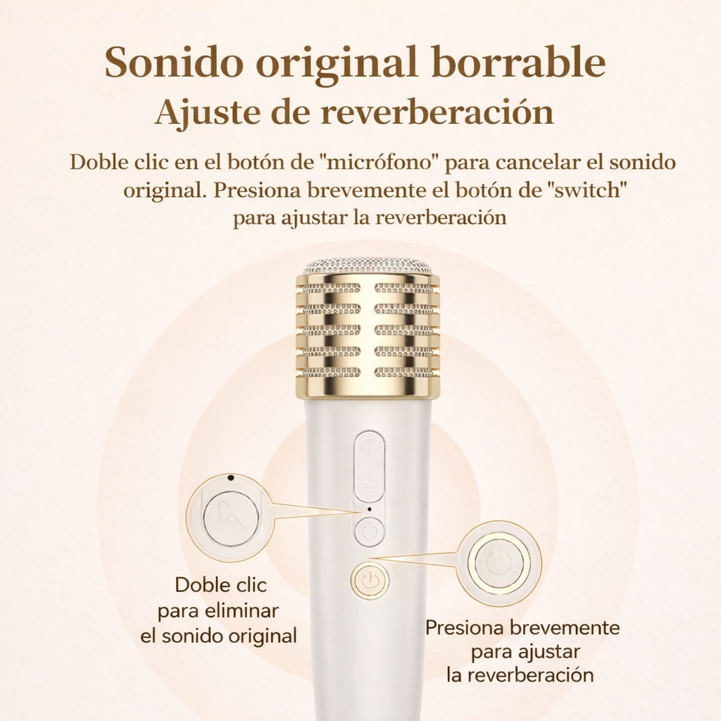 Sistema de Karaoke Dual Crystal RGB – Bocina Bluetooth Hi-Fi con 2 Micrófonos Inalámbricos Pro