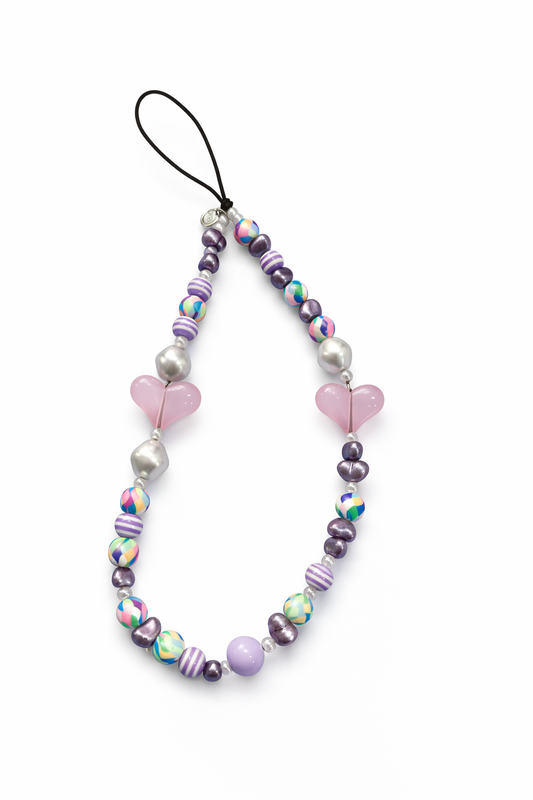 Phone Charm "Sweet Heart" – Correa de Mano de Cuentas y Perlas para Celular con Diseño Exclusivo
