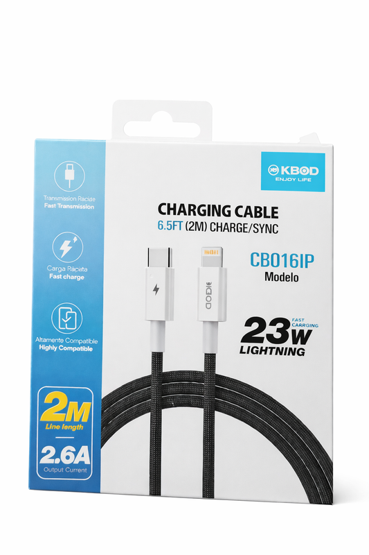 Cable USB-C a Lightning de Carga Rápida 23W - 2 Metros Trenzado