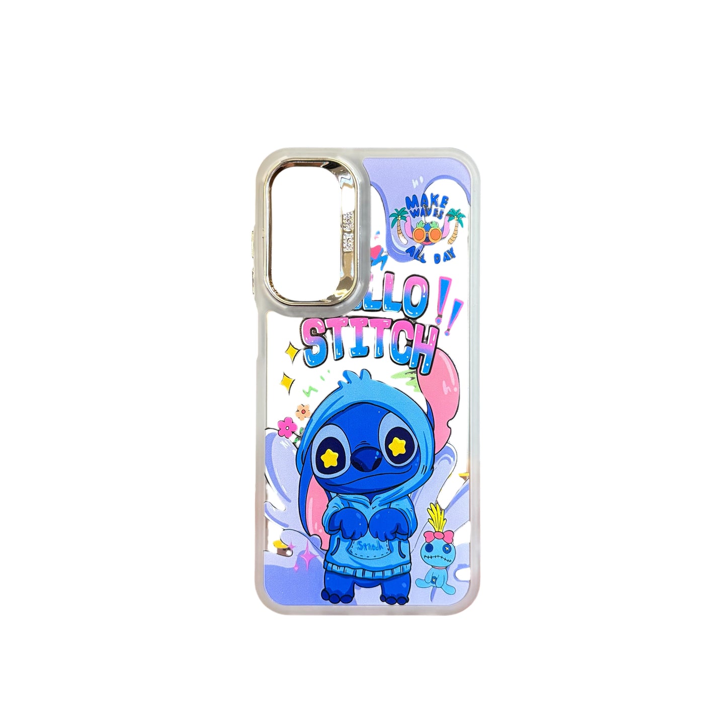 Funda Hello Stitch con Borde Cromado para Samsung A24