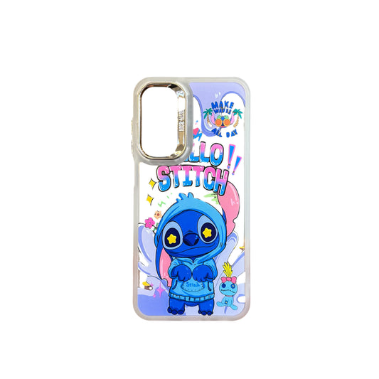 Funda Hello Stitch con Borde Cromado para Samsung A24
