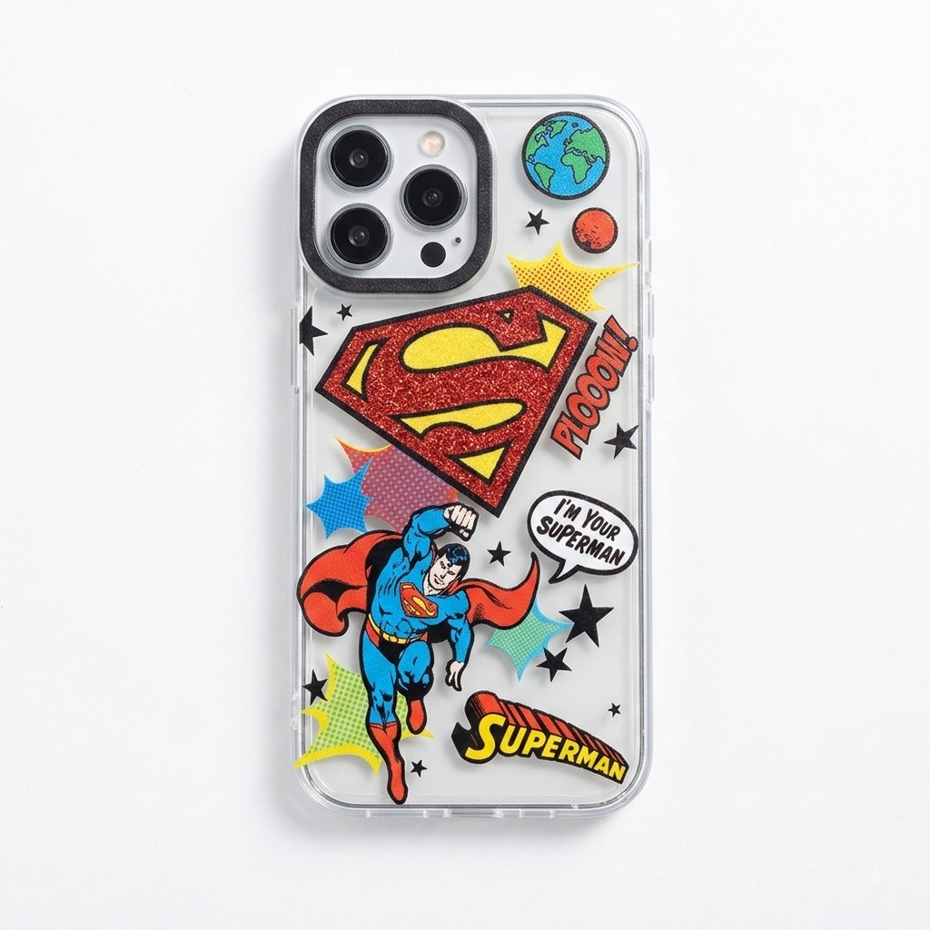 Funda Superman DC Comics Glitter Crystal para iPhone 15