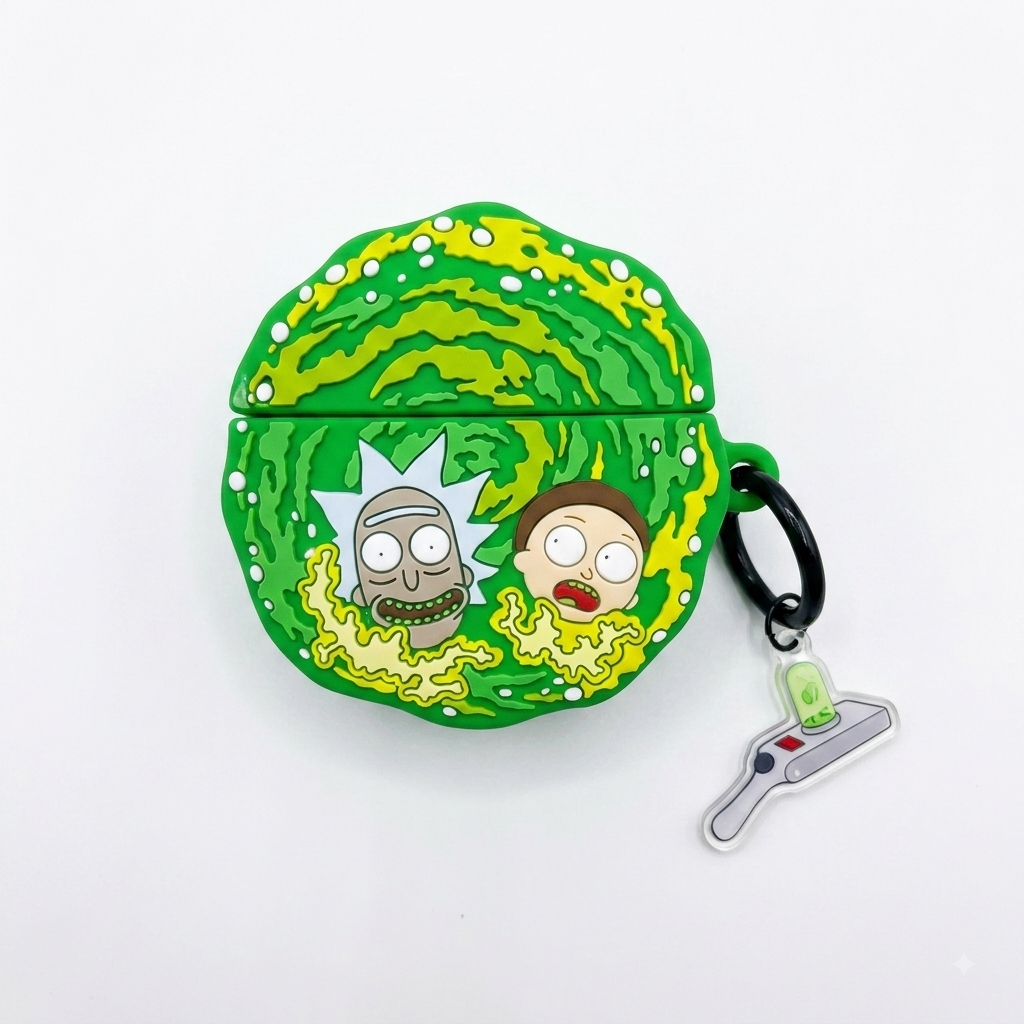 Funda Rick y Morty 3D Portal con Charm para AirPods Pro 1 - 2