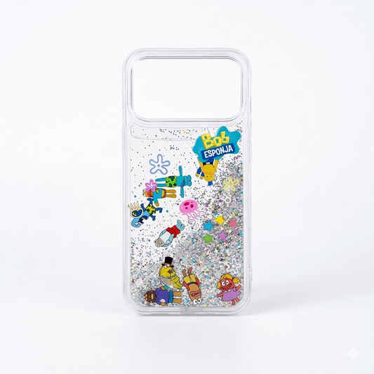 Funda Bob Esponja Glitter para iPhone 17 Pro Max