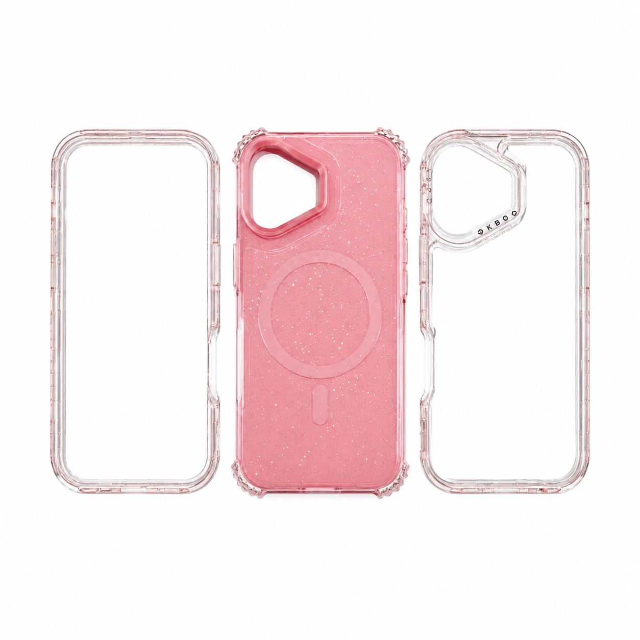 Funda OKBOO MagSafe Glitter 3 Piezas Antichoque iPhone 17