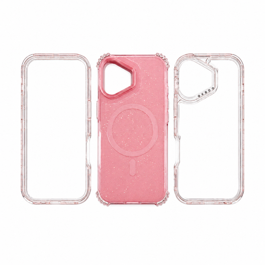 Funda OKBOO MagSafe Glitter 3 Piezas Antichoque iPhone 17