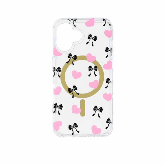 Funda Coquette Moños Corazones MagSafe para iPhone 16