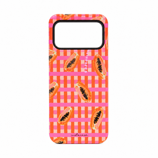 Funda inetacase Papaya Vichy para iPhone 17 Pro Max