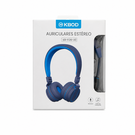 Audífonos Estéreo KBOD KB-FON-i10 con Micrófono 3.5mm