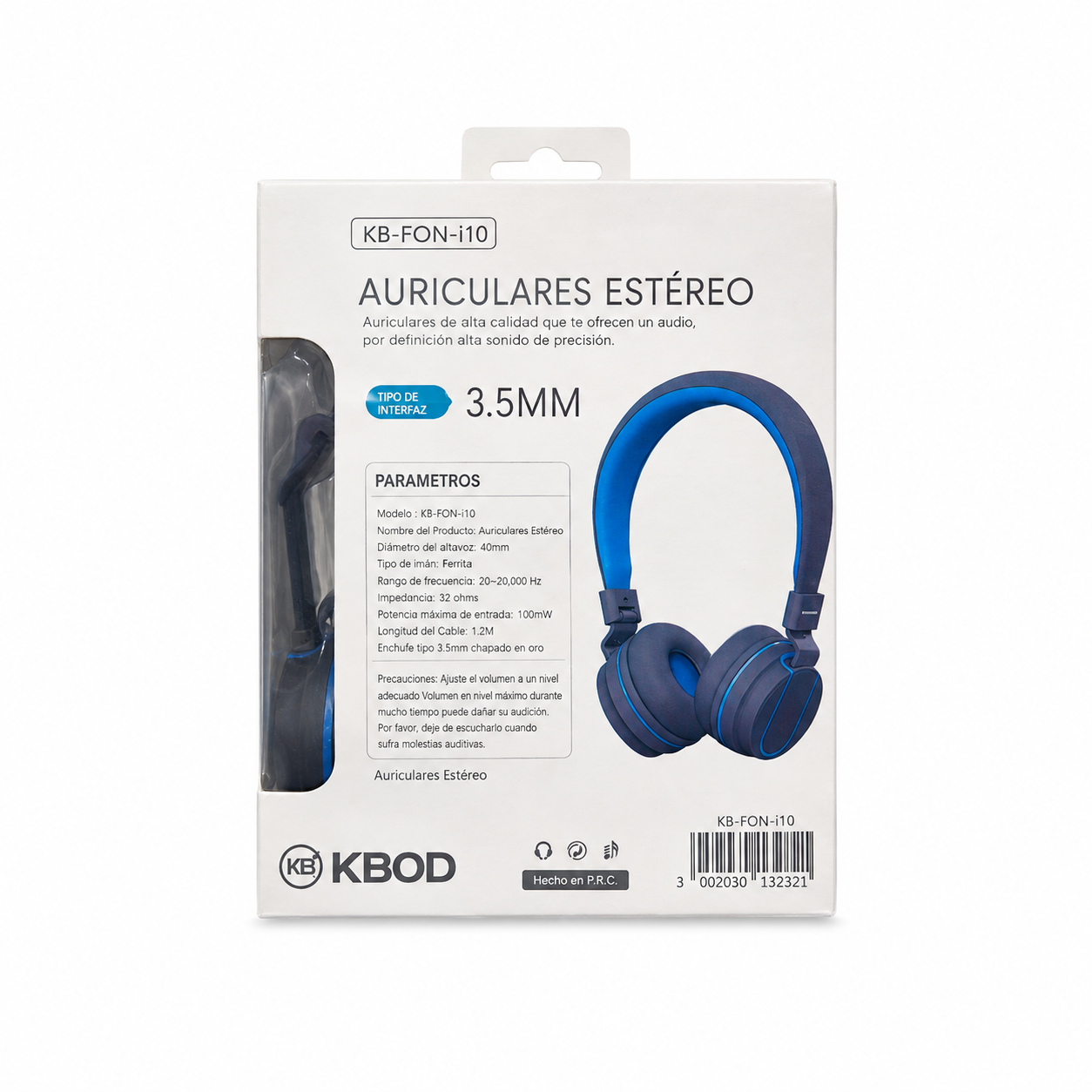 Audífonos Estéreo KBOD KB-FON-i10 con Micrófono 3.5mm